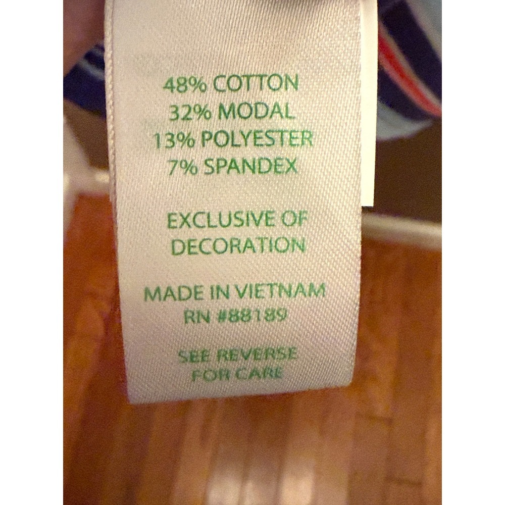 Lilly Pulitzer Dress Striped Square Neck Blue Pink Gold Button Short Sleeve S - Picture 5 of 5
